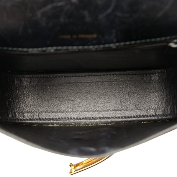 228 54293 11 CELINE Carriage Hardware Diagonal Shoulder Bag Black Leather