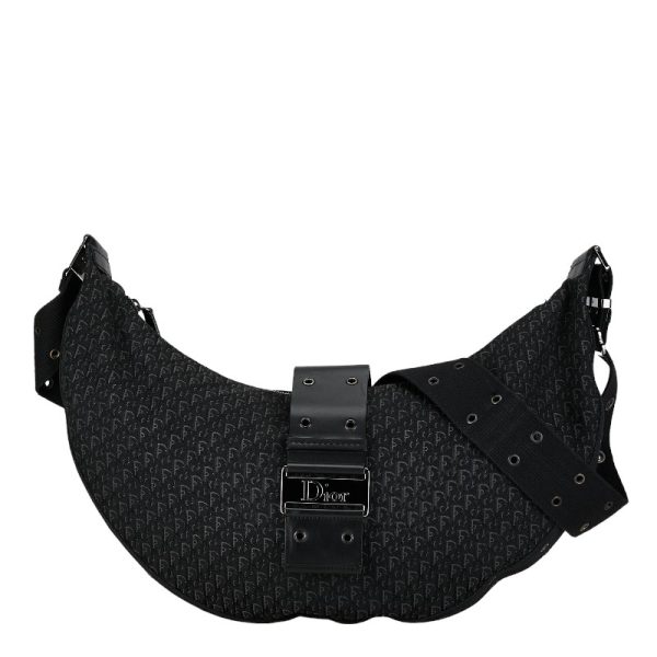 228 56824 1 Dior Trotter Crossbody Shoulder Bag Black Canvas Dior