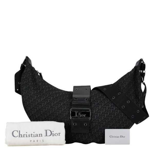 228 56824 10 Dior Trotter Crossbody Shoulder Bag Black Canvas Dior