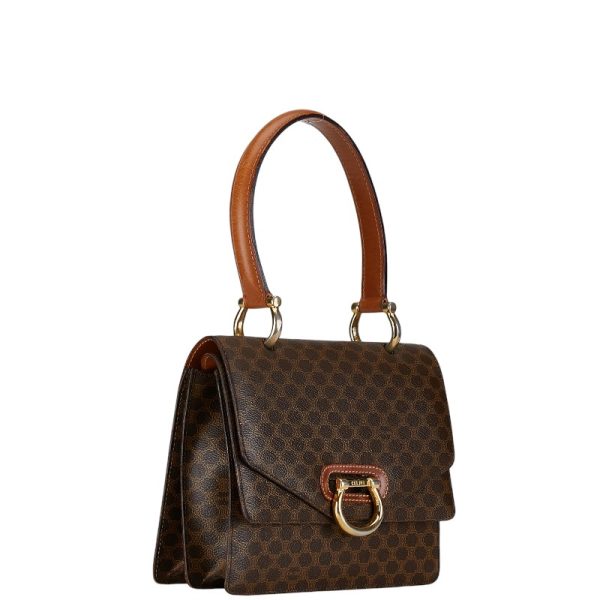 228 56848 2 Celine Macadam Handbag Brown PVC Leather