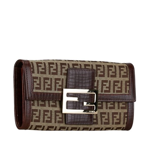 228 56854 2 Fendi Zucca Long Wallet Brown Canvas