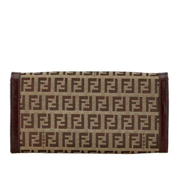 228 56854 3 Fendi Zucca Long Wallet Brown Canvas