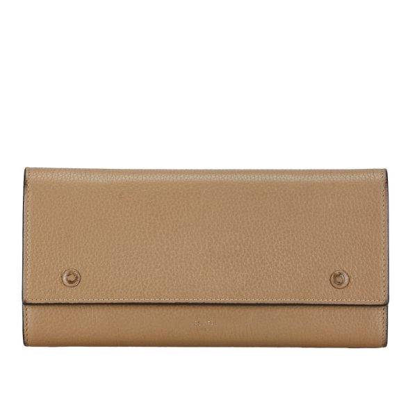 228 56867 1 Celine Large Flap Long Wallet SPG5125 Beige Leather