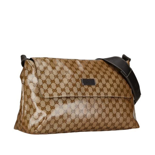 228 56970 2 Gucci GG Crystal Crossbody Shoulder Bag Beige