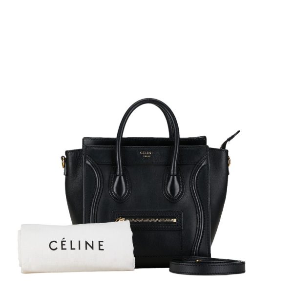 228 56983 1 CELINE Luggage Nano Shopper Shoulder Bag Black