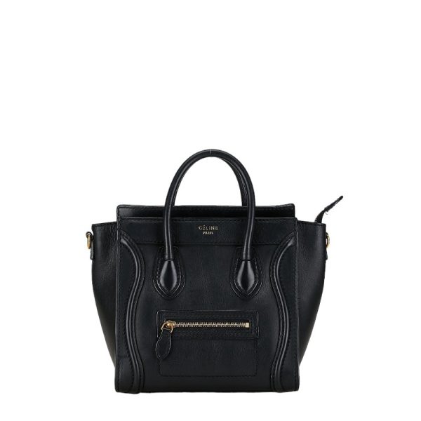 228 56983 2 CELINE Luggage Nano Shopper Shoulder Bag Black