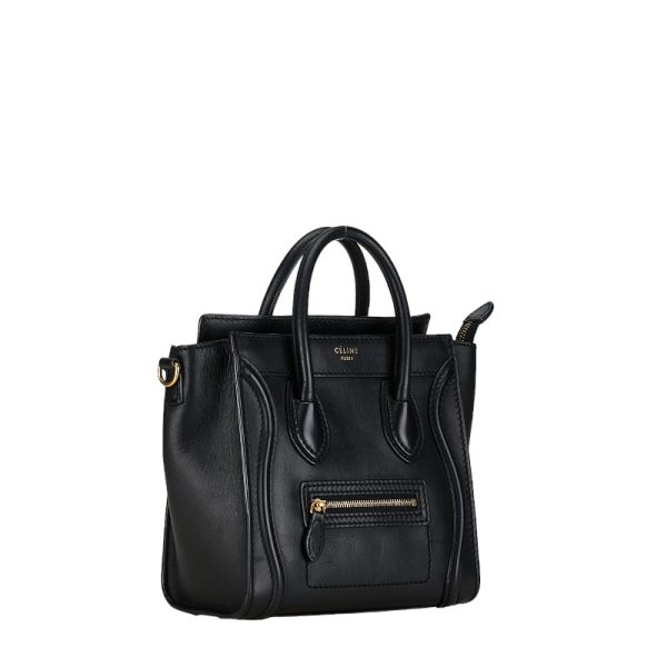 228 56983 3 CELINE Luggage Nano Shopper Shoulder Bag Black