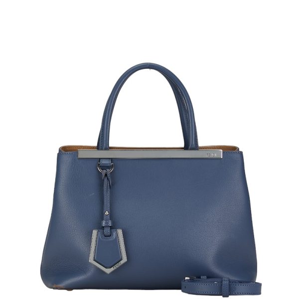 228 56984 1 FENDI Petit Tourjour Handbag Shoulder Bag 2WAY Blue Leather