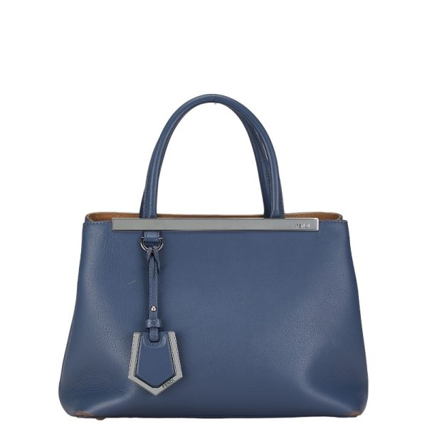 228 56984 2 FENDI Petit Tourjour Handbag Shoulder Bag 2WAY Blue Leather