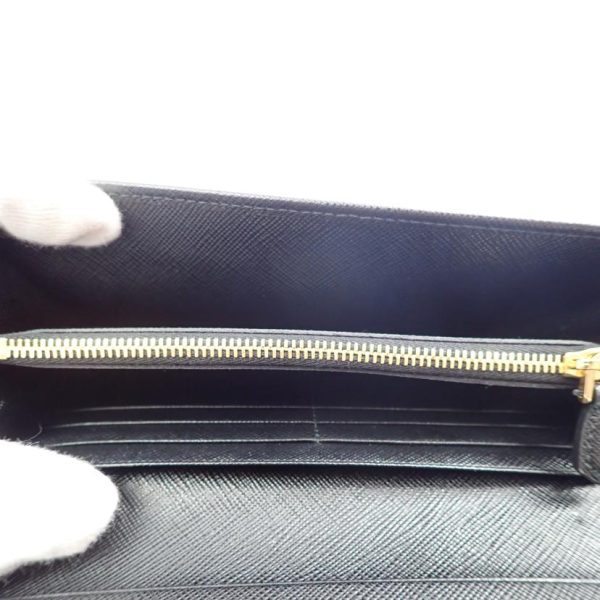 22803 4 Prada Saffiano Triang Long Wallet Nero