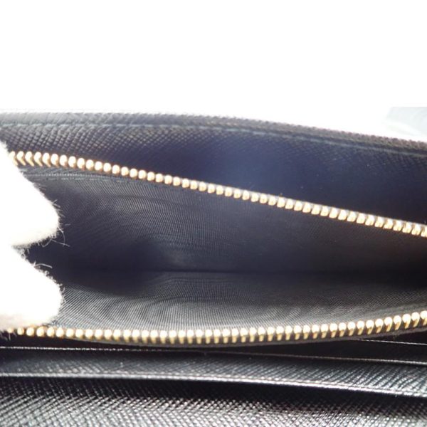 22803 5 Prada Saffiano Triang Long Wallet Nero