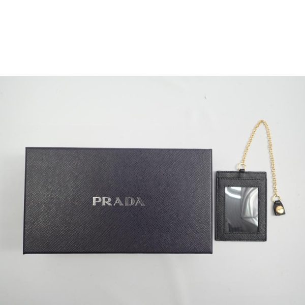 22803 6 Prada Saffiano Triang Long Wallet Nero