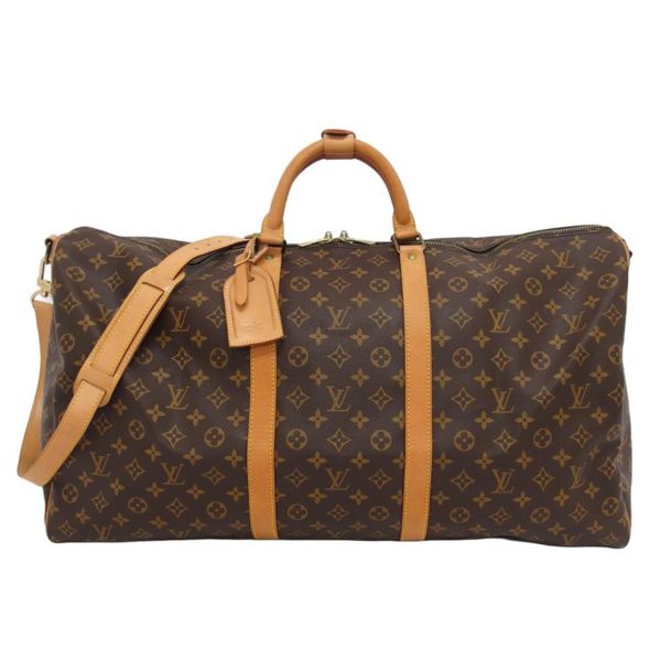 22934 1 Louis Vuitton Keepall Bandouliere Monogram Duffle Bag Brown