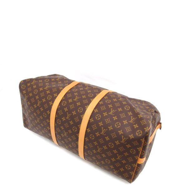 22934 3 Louis Vuitton Keepall Bandouliere Monogram Duffle Bag Brown