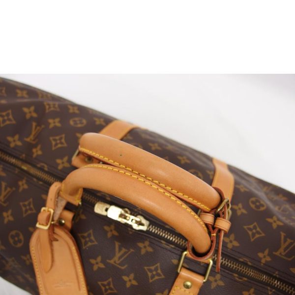 22934 4 Louis Vuitton Keepall Bandouliere Monogram Duffle Bag Brown