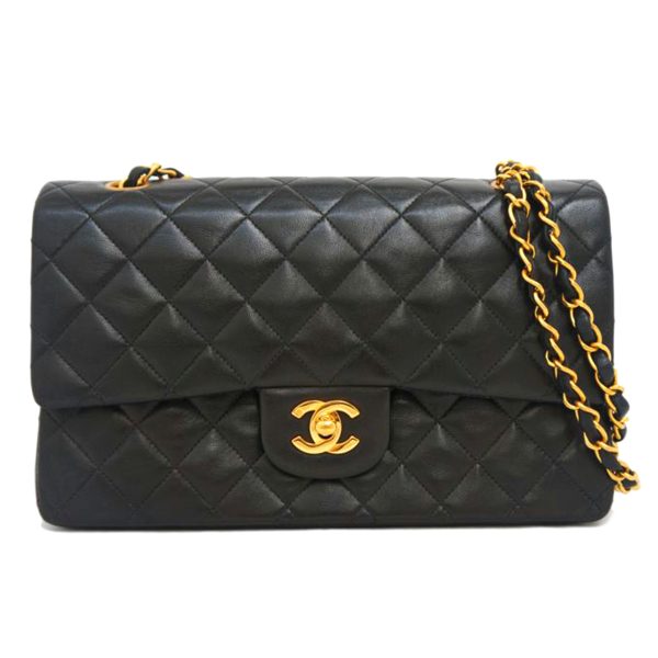 22955 1 Chanel Matelasse Lambskin Flap Chain Black