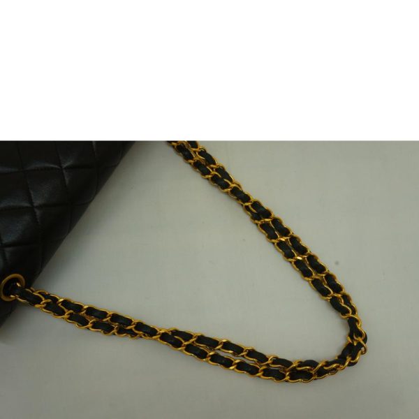 22955 4 Chanel Matelasse Lambskin Flap Chain Black