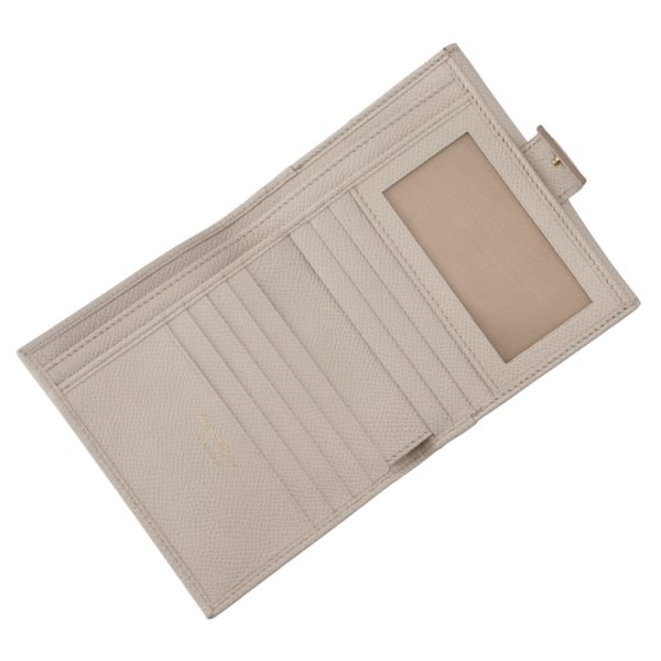 22c87700070478 4 Ferragamo Gancini Bifold Mini Wallet Pass Case Ivory