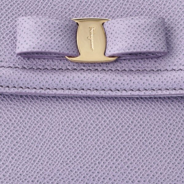 22c91100070515 3 Ferragamo Rose Ribbon Bifold Wallet Purple