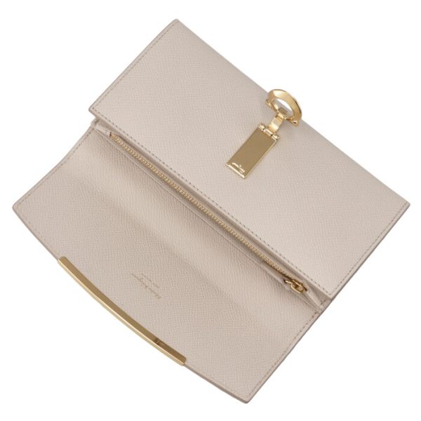 22d15000070478 4 Ferragamo Gancini Flap Wallet Ivory