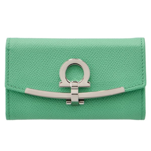 22d15100070532 1 Ferragamo Gancini Key Case Mint Green