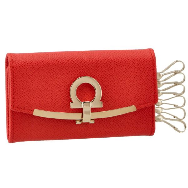 22d15100070537 Ferragamo Gancini Key Case Red