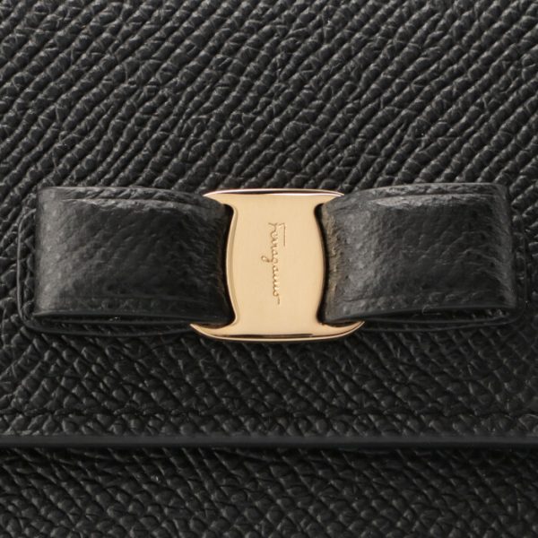 22d15500070010 3 Ferragamo Vara Ribbon Bifold Card Case Black