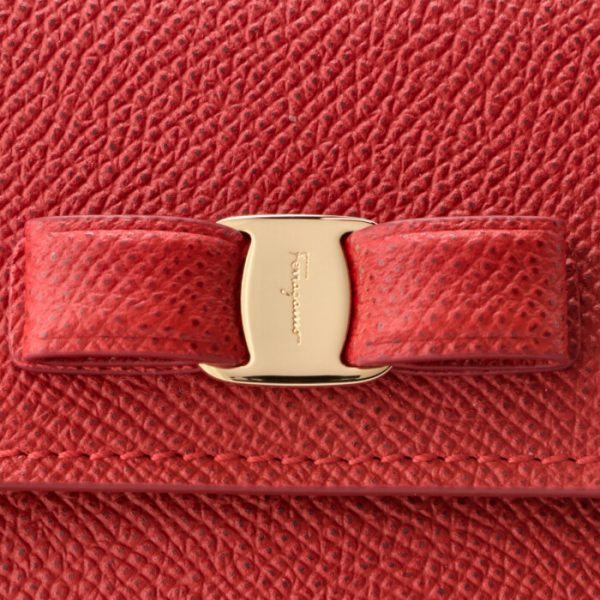 22d15500070371 3 Ferragamo Vara Ribbon Bifold Card Case Red