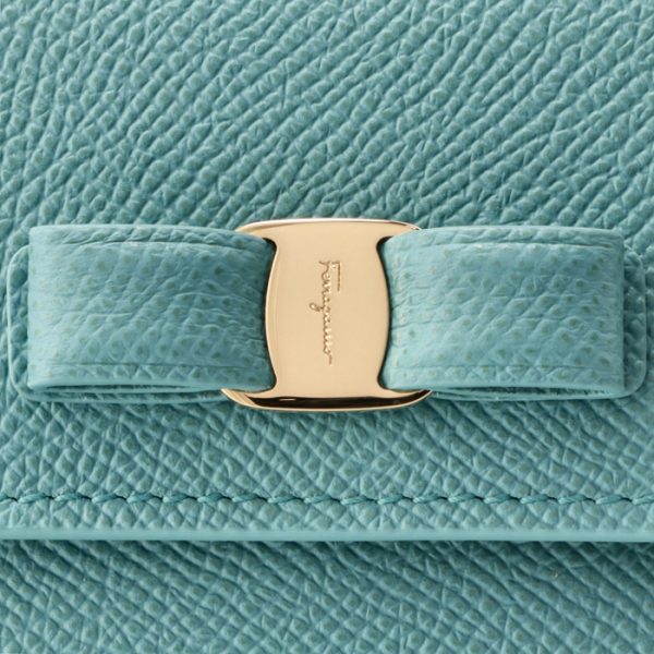 22d15500070444 3 Ferragamo Vara Ribbon Bifold Card Case Blue