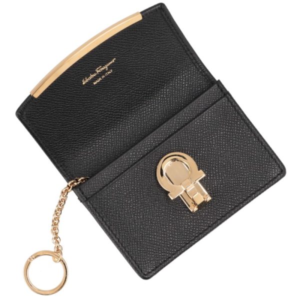 22d1980007 5 FERRAGAMO card case GANCINO CLIP flap with key ring