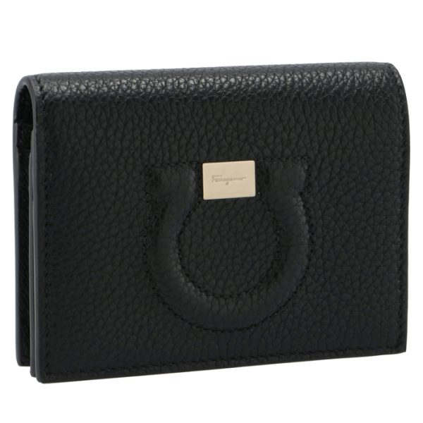 22d51400010010 FERRAGAMO Wallet Bifold Gancini Wallet Black