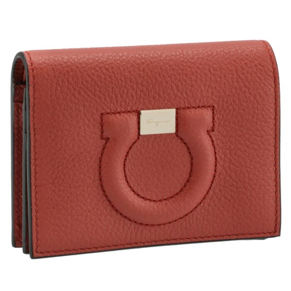 22d51400010500 Ferragamo Gancini Bifold Wallet Red