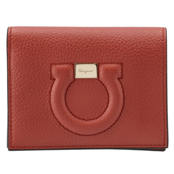 22d51400010500 1 Ferragamo Gancini Bifold Wallet Red