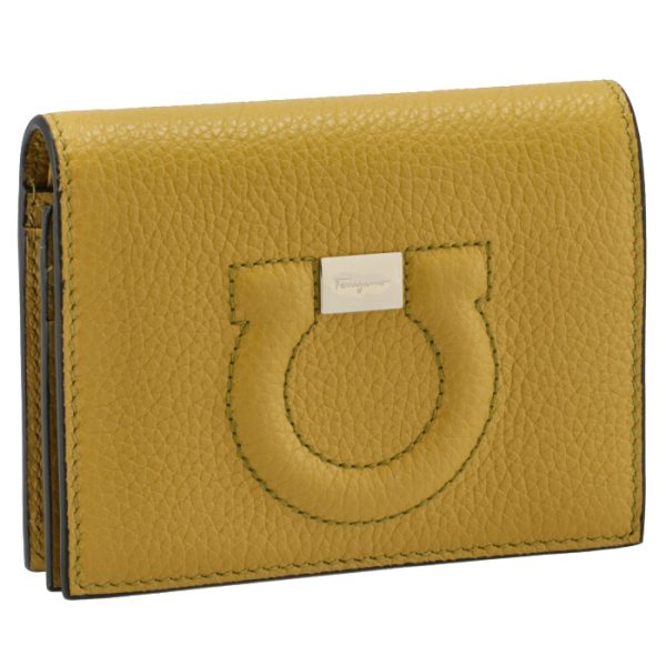 22d51400010501 Ferragamo Gancini Bifold Wallet Yellow