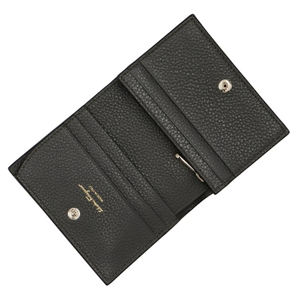 22d51400010505 4 Ferragamo Gancini Bifold Wallet Charcoal