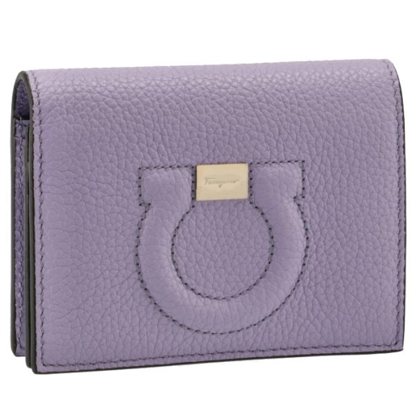 22d51400010515 Ferragamo Gancini Bifold Wallet Purple