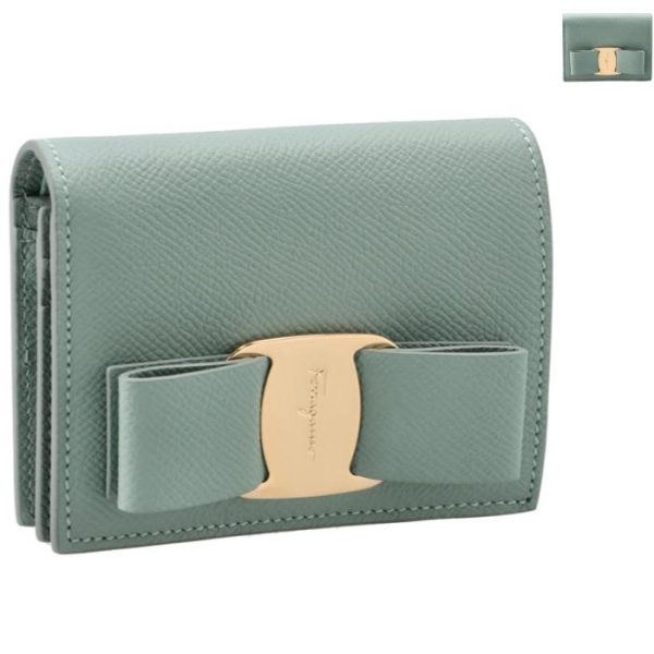 22d5150001 Ferragamo New Vara Ribbon Bifold Mini Wallet