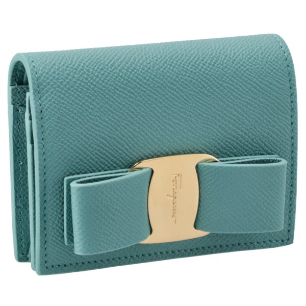 22d51500010444 Ferragamo New Vara Ribbon Bifold Mini Wallet Blue