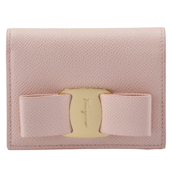 22d51500010497 1 Ferragamo New Vara Ribbon Bifold Mini Wallet Pink