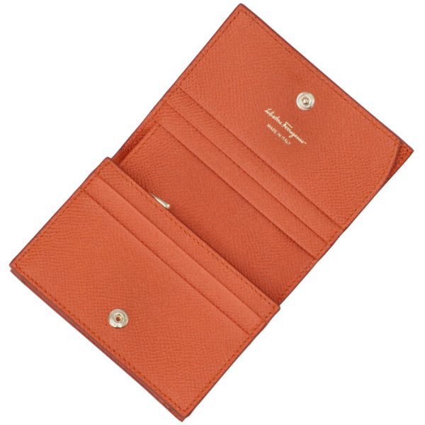 22d51500010516 4 Ferragamo New Vara Ribbon Bifold Mini Wallet Orange