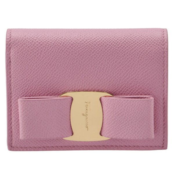 22d51500010533 1 Ferragamo New Vara Ribbon Bifold Mini Wallet Pink