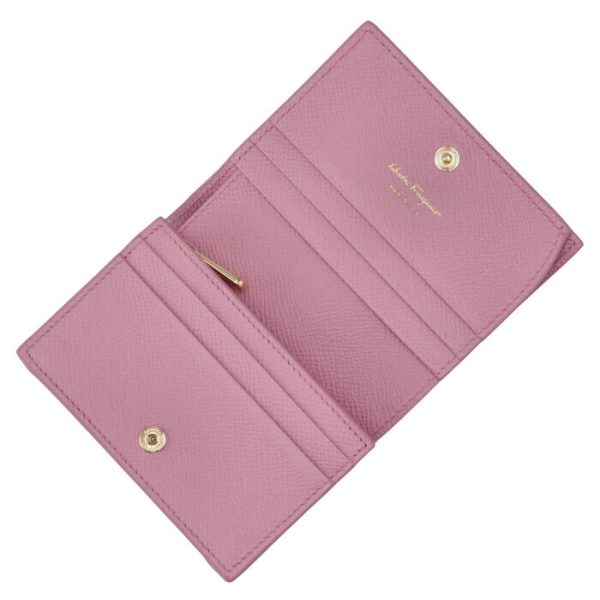 22d51500010533 4 Ferragamo New Vara Ribbon Bifold Mini Wallet Pink