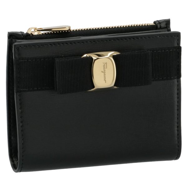 22e00900550010 Ferragamo New Vara Ribbon Bifold Mini Wallet Black