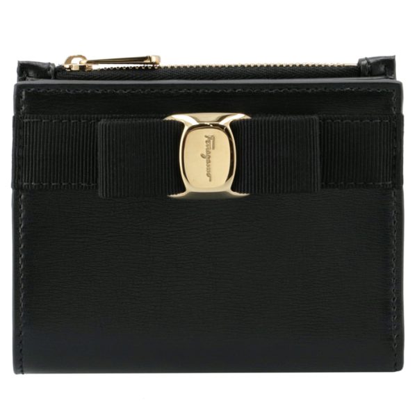 22e00900550010 1 Ferragamo New Vara Ribbon Bifold Mini Wallet Black