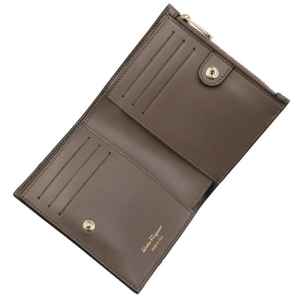 22e00900550482 4 Ferragamo New Vara Ribbon Bifold Mini Wallet Beige Brown