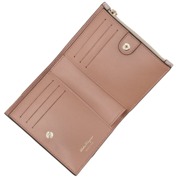 22e00900550514 4 Ferragamo New Vara Ribbon Bifold Mini Wallet Beige