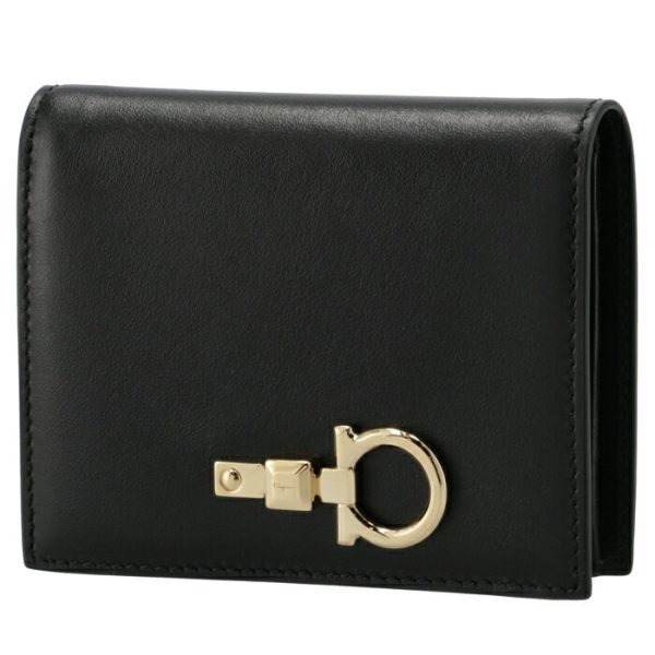 22e03200010010 Ferragamo Studio Bifold Mini Wallet Black