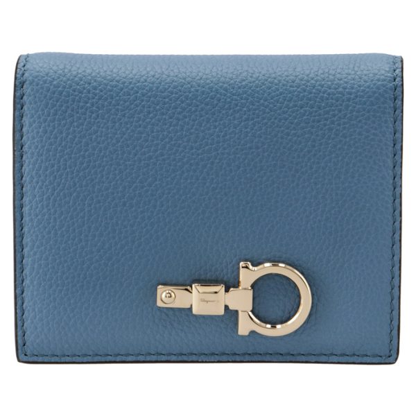 22e03200010509 1 Ferragamo Studio Bifold Mini Wallet Blue