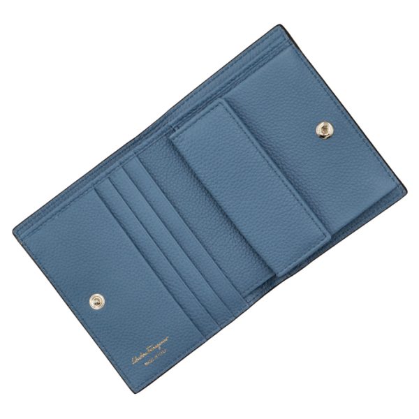 22e03200010509 4 Ferragamo Studio Bifold Mini Wallet Blue