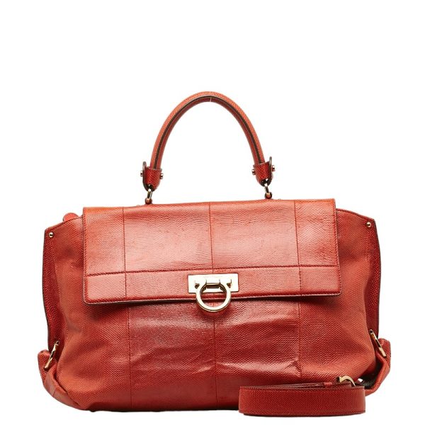 230 41181 1 Salvatore Ferragamo Gancini Sofia Shoulder Bag Red